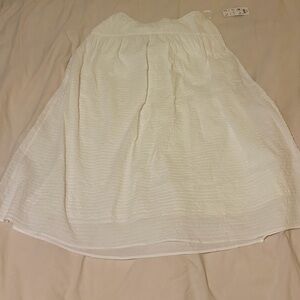 Uniqlo Off White Seersucker Skirt